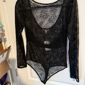 NWT Black Lace Bodysuit- Large